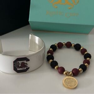 Rustic Cuff University of South Carolina Bracelet set